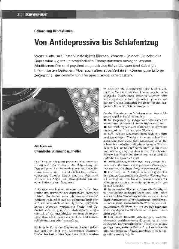 Vorschauseite 1: Von Antidepressiva bis Schlafentzug