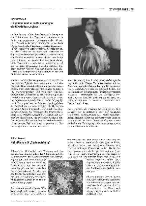 Vorschauseite 2: Von Antidepressiva bis Schlafentzug
