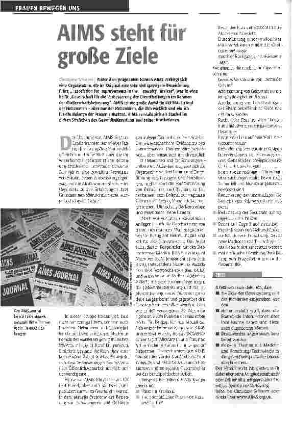 Vorschauseite 1: AIMS steht für große Ziele