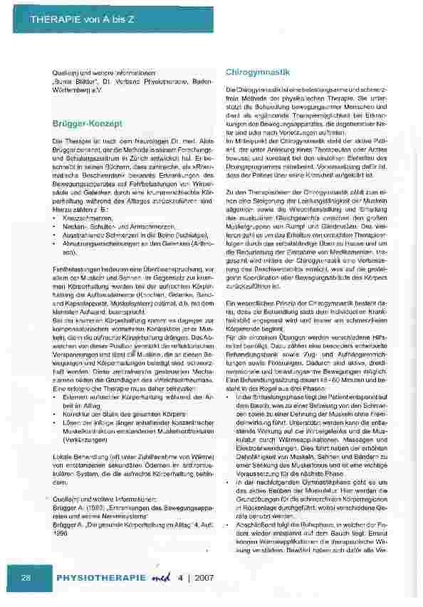 Vorschauseite 5: Therapien von A bis ZBabymassage / Beckenbodengymnastik / Brustamputation / Bewegungstherapie im Wasser / Bindegewebsmassage / Biofeedback /Bobath-Konzept / Brunkow-Behandlung / B…