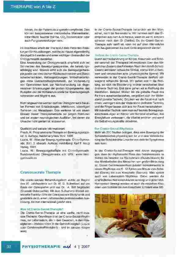 Vorschauseite 6: Therapien von A bis ZBabymassage / Beckenbodengymnastik / Brustamputation / Bewegungstherapie im Wasser / Bindegewebsmassage / Biofeedback /Bobath-Konzept / Brunkow-Behandlung / B…