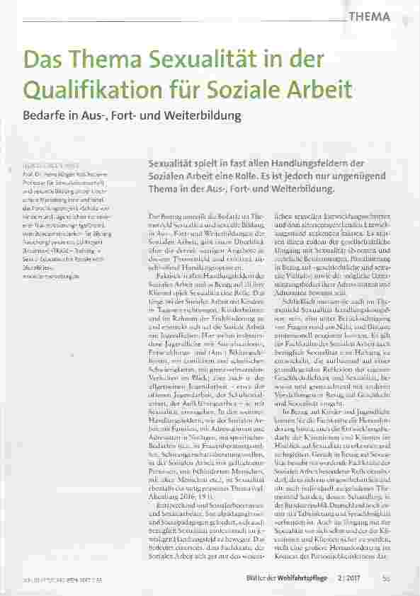Vorschauseite 1: Das Thema Sexualität in der Qualifikation für Soziale Arbeit