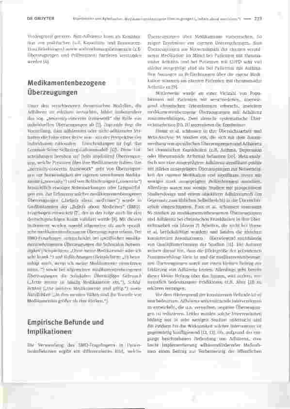Vorschauseite 2: Medikamentenbezogene Überzeugungen („beliefs about medicines“): Konzept und Rolle in Public Health Beliefs about medicines: concept and role for public health