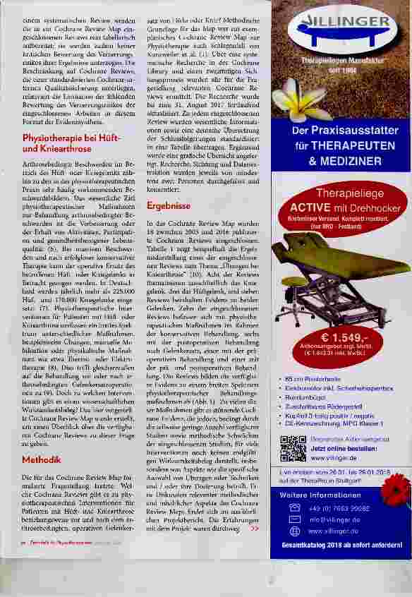 Vorschauseite 2: Cochrane Review Map: Physiotherapie bei Hüftund Kniearthrose