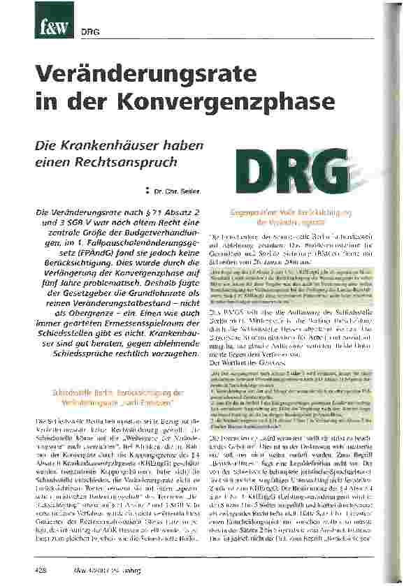 Vorschauseite 1: Veränderungsrate in der Konvergenzphase