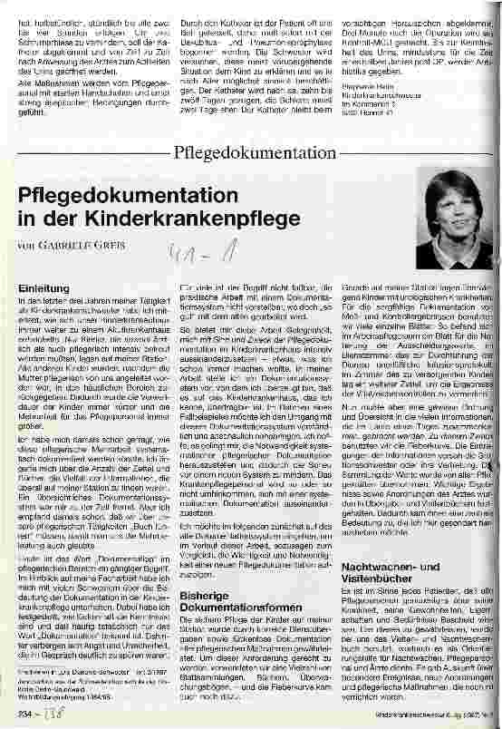 Vorschauseite 1: Pflegedokumentation in der Kinderkrankenpflege