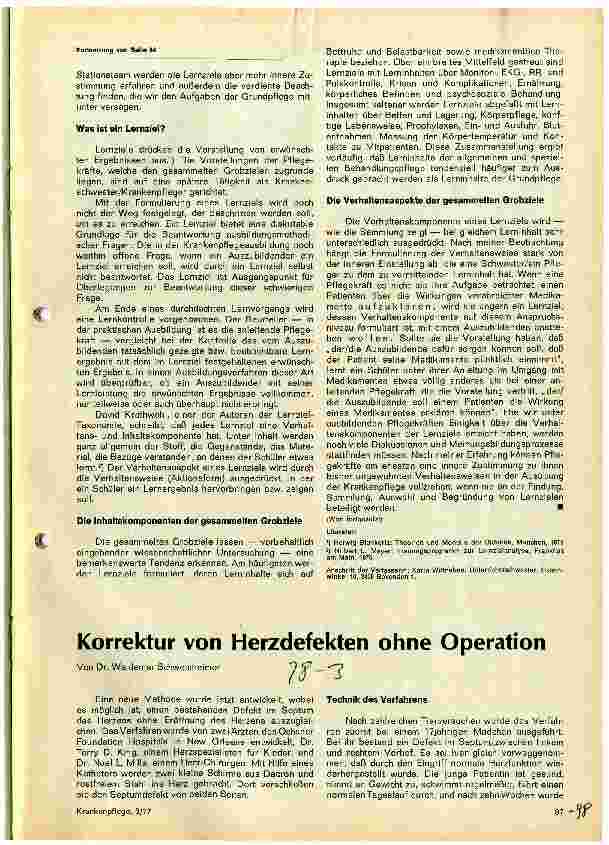 Vorschauseite 1: Korrektur von Herzdefekten ohne Operation
