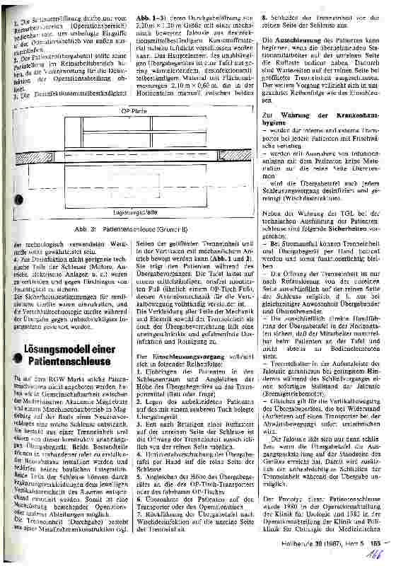 Vorschauseite 2: Modell einer Patientenschleuse - Einsatz in Operationsabteilungen