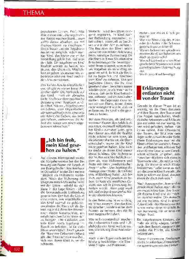 Vorschauseite 3: Der Strohhalm, an dem ich mich festhalten konnte Bericht über die Betreuung von Paaren während und nach einer Totgeburt im Evangelischen Krankenhaus Düsseldorf