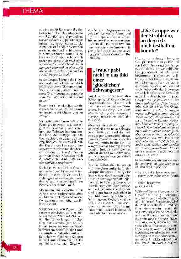 Vorschauseite 5: Der Strohhalm, an dem ich mich festhalten konnte Bericht über die Betreuung von Paaren während und nach einer Totgeburt im Evangelischen Krankenhaus Düsseldorf