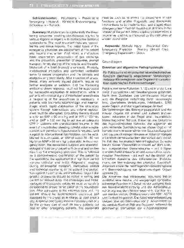 Vorschauseite 2: Die Erstversorgung des polytraumatisierten Patienten