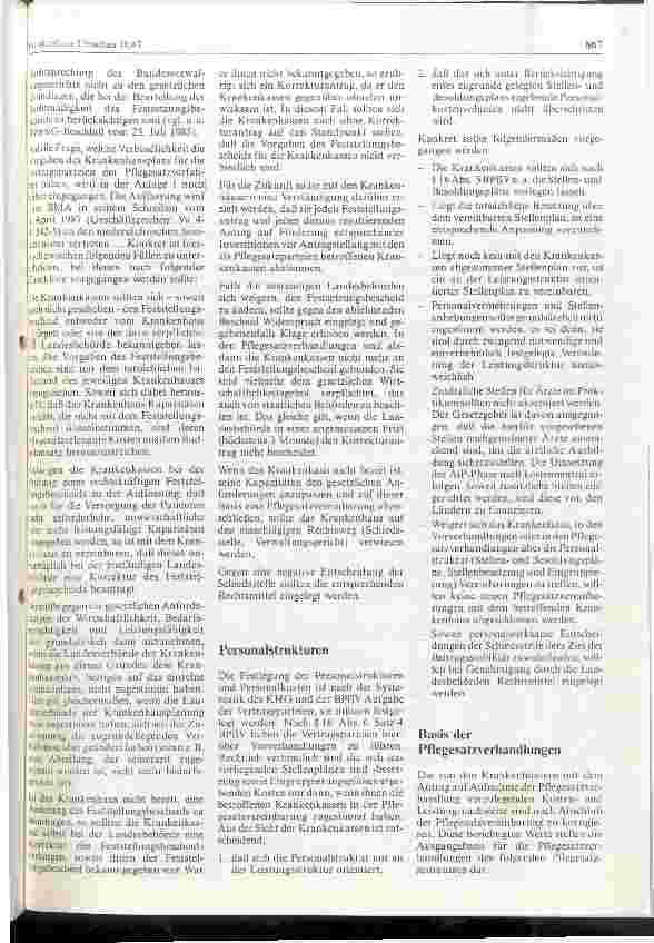 Vorschauseite 2: Empfehlungen der GKV-Spitzenverände zu den Pflegesatzverhandlungen 1987/88
