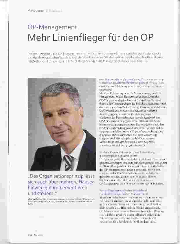 Vorschauseite 1: OP-Management Mehr Linienflieger für den OP