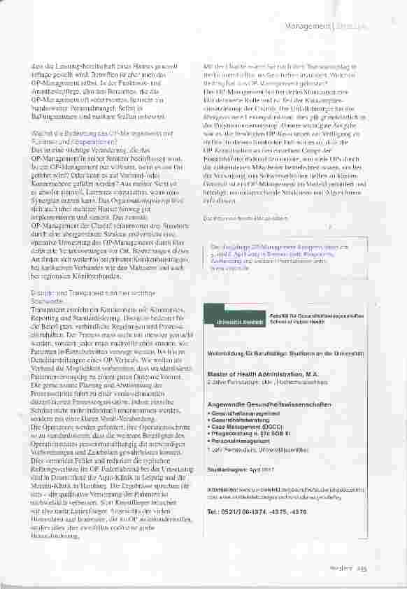 Vorschauseite 2: OP-Management Mehr Linienflieger für den OP