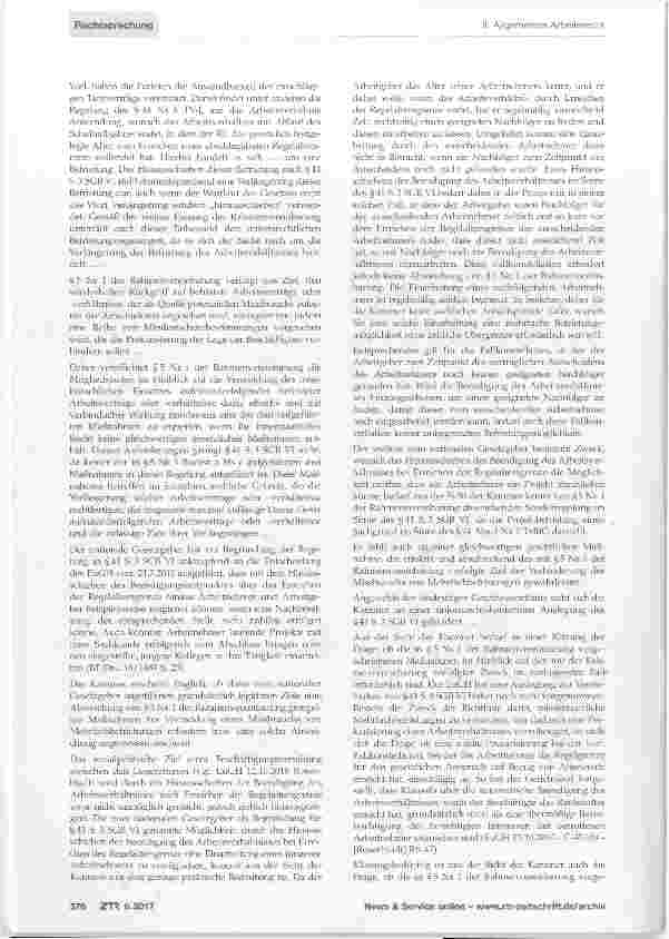 Vorschauseite 2: Hinausschieben der Regelrentenaltersbefristung Vorabentscheidungsersuchen