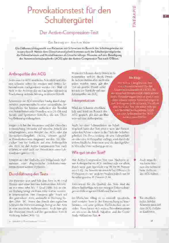 Vorschauseite 1: Provokationstest für den Schultergürtel