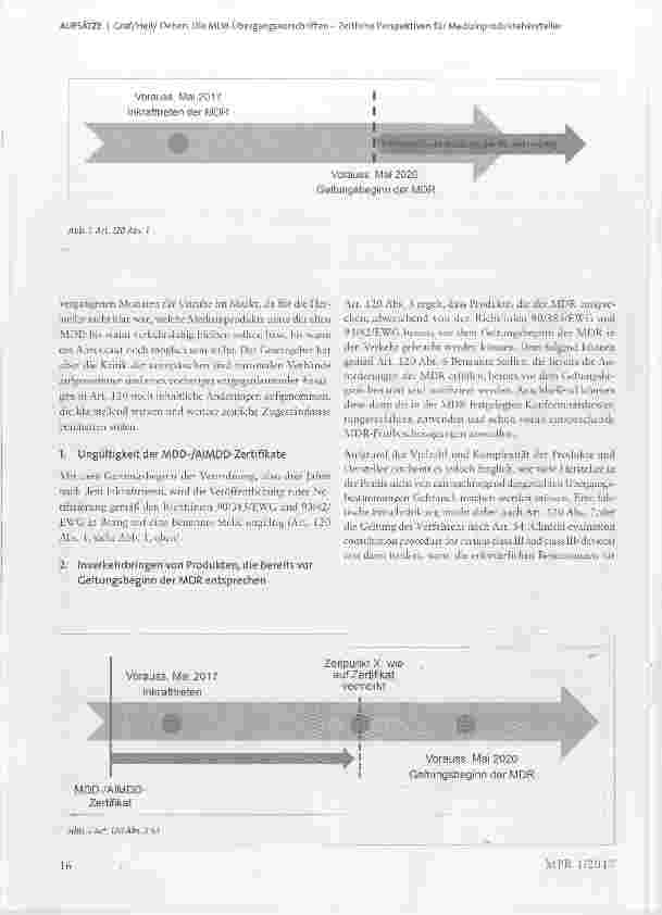 Vorschauseite 2: Die MDR-Übergangsvorschriften Zeitliche Perspektiven für Medizinproduktehersteller