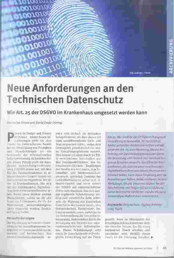 Vorschauseite 1: Neue Anforderungen an den Technischen Datenschutz