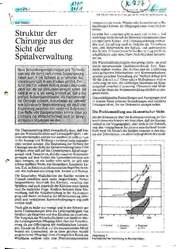 Vorschauseite 1: Struktur der Chirurgie aus der Sicht der Spitalverwaltung