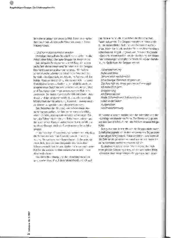 Vorschauseite 2: Angehörigen-Gruppe. Ein Erfahrungsbericht