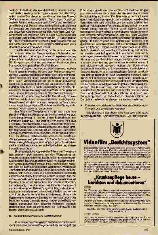 Vorschauseite 4: Intensivpflegerische Versorgung und psychische Betreuung Schwerbrandverletzter