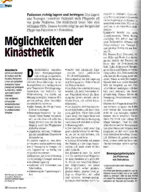 Vorschauseite 1: Möglichkeiten der Kinästhetik