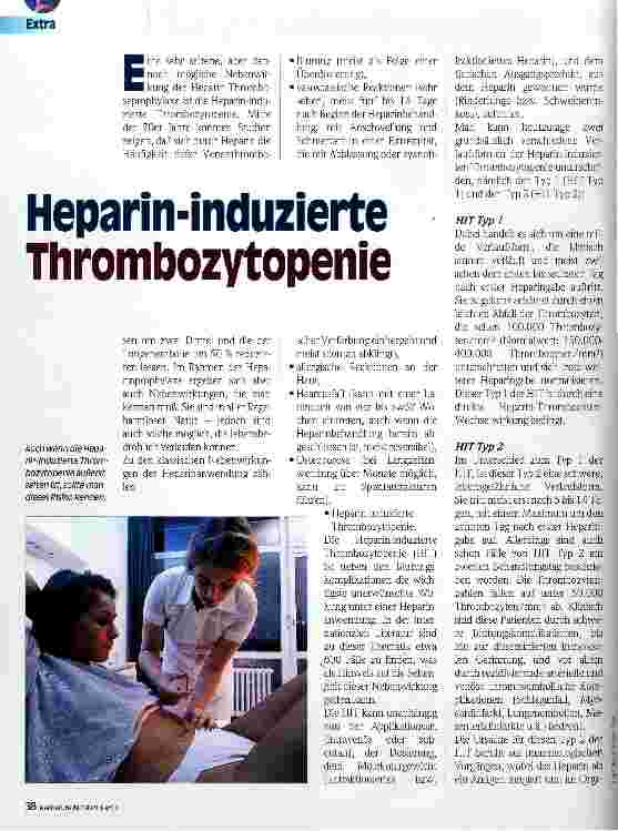 Vorschauseite 1: Heparin-induzierte Thrombozytopenie