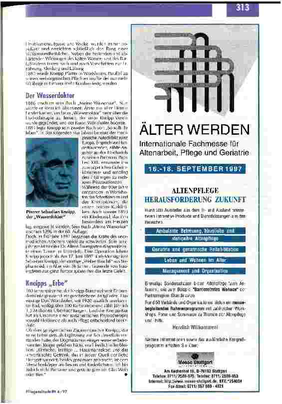 Vorschauseite 2: Vor 100 Jahren starb Sebastian Kneipp Blitzguß und Heublume