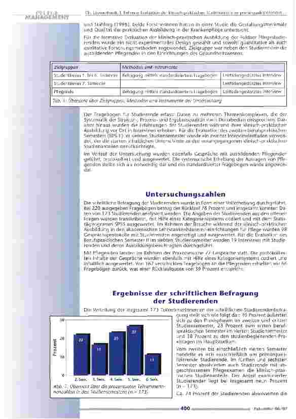 Vorschauseite 3: Evaluation der klinisch-praktischen Studienanteile im primärqualifizierenden Studiengang Pflege: Das Fuldaer Modell