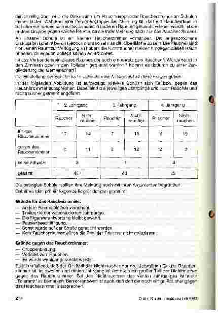 Vorschauseite 3: Das Rauchen an unserer Schule 2. Teil