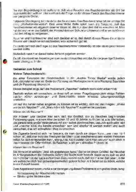 Vorschauseite 4: Das Rauchen an unserer Schule 2. Teil