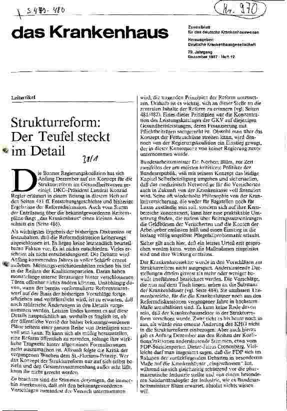 Vorschauseite 1: Strukturreform: Der Teufel steckt im Detail