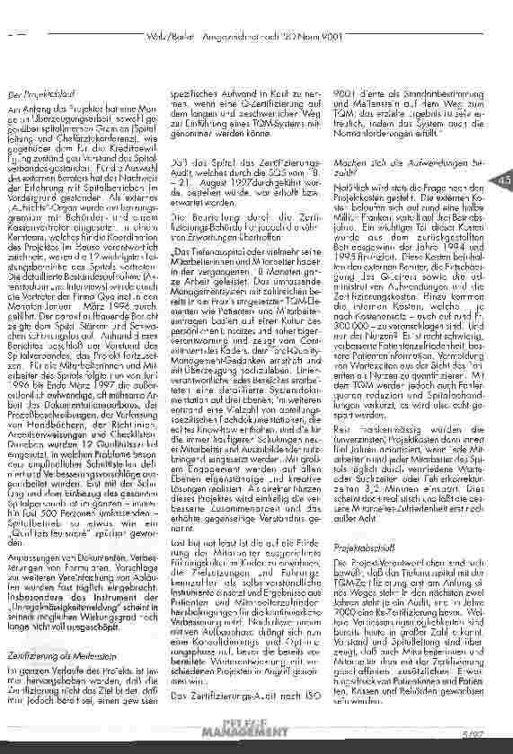 Vorschauseite 4: Ausgezeichnet nach ISO-Norm 9001 Bürgerhospital Frankfurt am Main und Tiefenauspital CH-3004 Bern