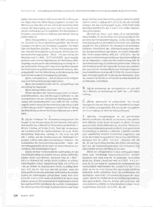 Vorschauseite 2: Antragsbefugnis der Freienvertretung für arbeitnehmerähnliche Personen des Rundfunks Berlin-Brandenburg