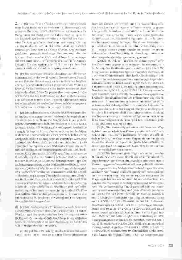 Vorschauseite 3: Antragsbefugnis der Freienvertretung für arbeitnehmerähnliche Personen des Rundfunks Berlin-Brandenburg