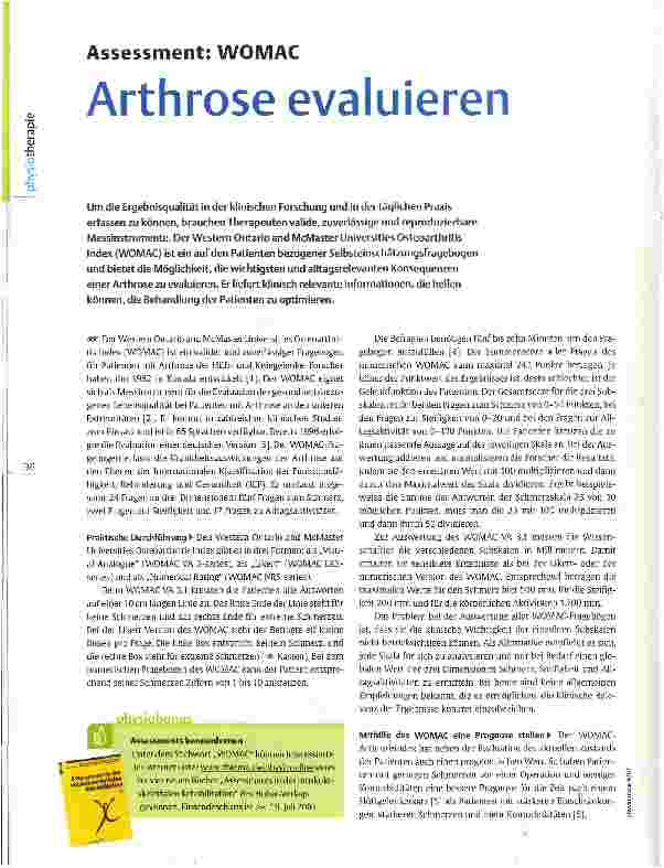 Vorschauseite 1: Assessment: WOMAC Arthrose evaluieren