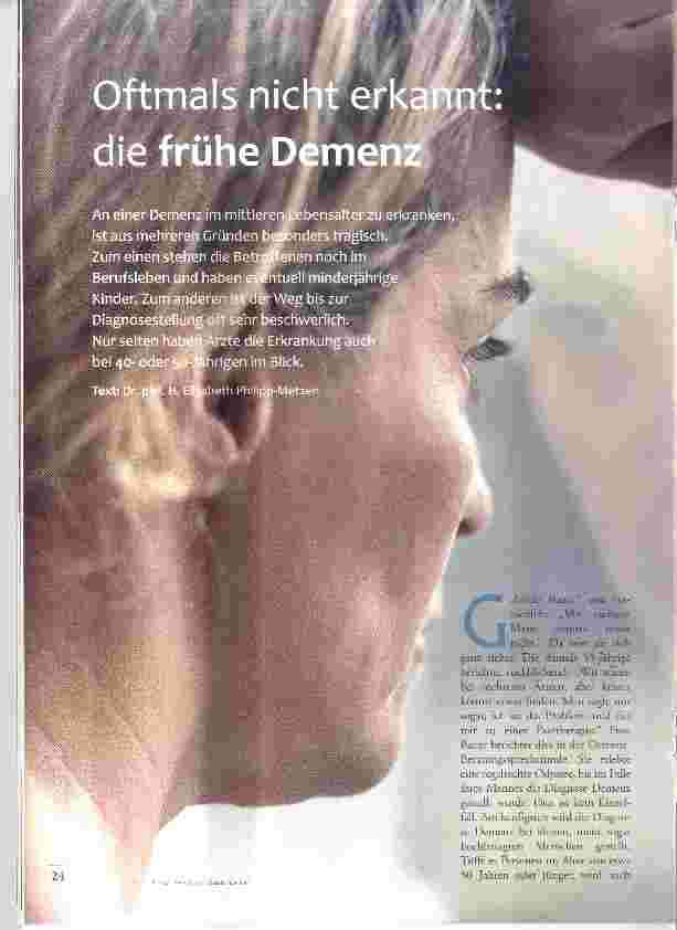 Vorschauseite 1: Oftmals nicht erkannt die frühe Demenz