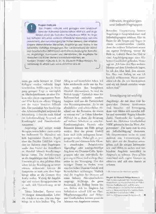Vorschauseite 3: Oftmals nicht erkannt die frühe Demenz