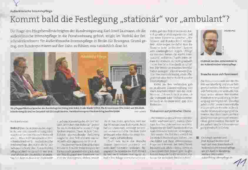 Vorschauseite 1: Kommt bald die Festlegung „stationär“ vor „ambulant?
