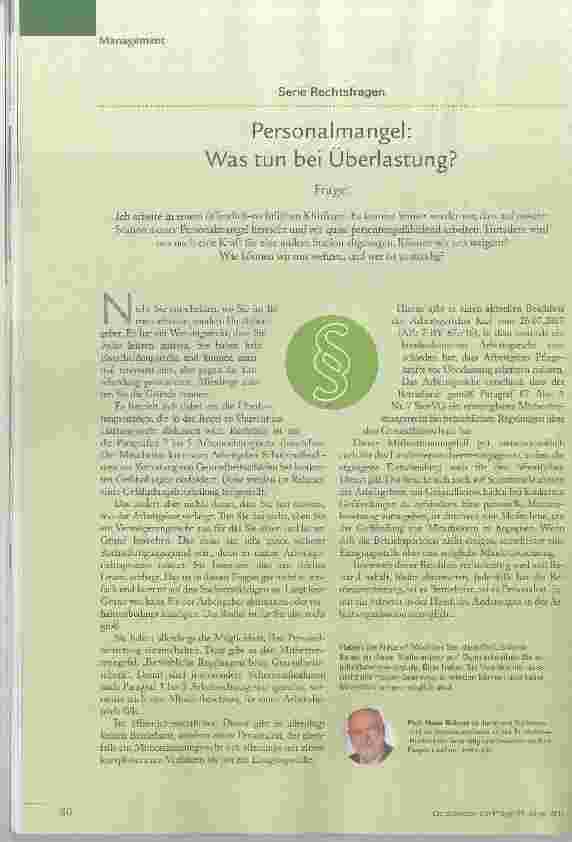 Vorschauseite 1: Personalmangel: Was tun bei Überlastung?