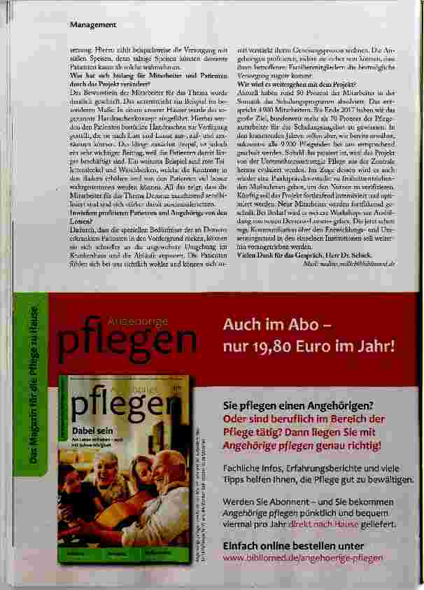 Vorschauseite 3: Alle 9 900 Pflegenden sollen geschult werden