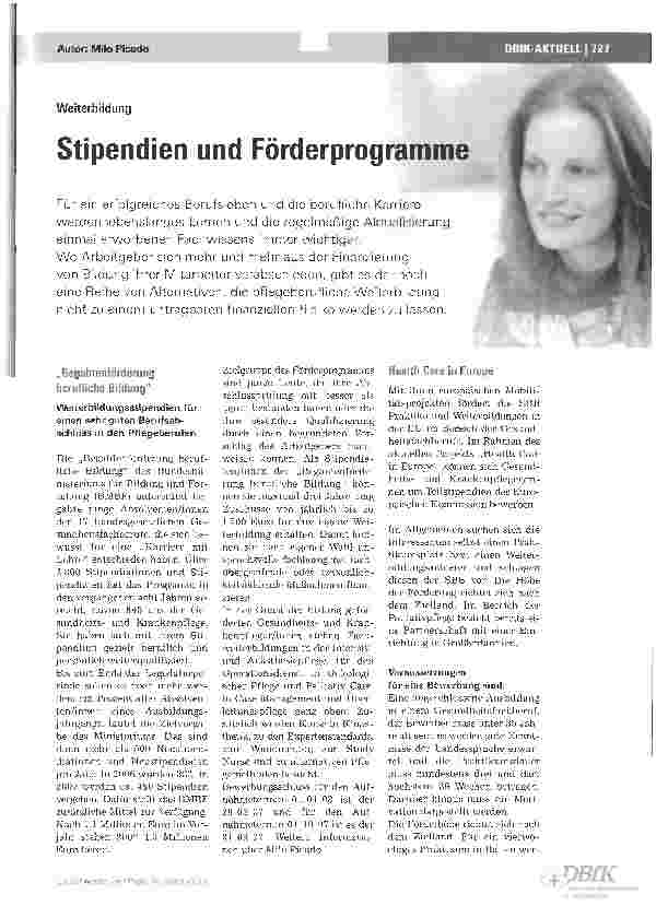Vorschauseite 1: Stipendien und Förderprogramme