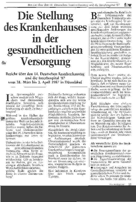 Vorschauseite 1: Die Stellung des Krankenhauses in der gesundheitlichen Versorgung