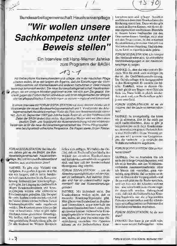 Vorschauseite 1: Wir wollen unsere Sachkompetenz unter Beweis stellen