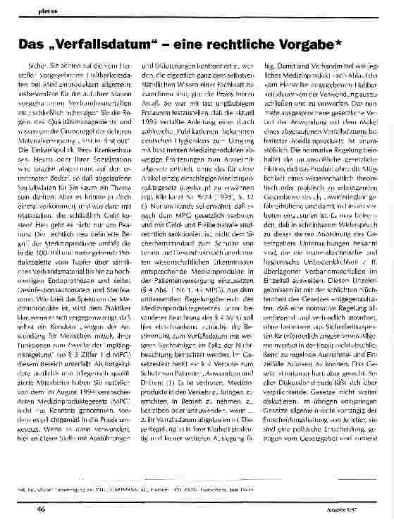 Vorschauseite 1: Das Verfallsdatum - eine rechtliche Vorgabe