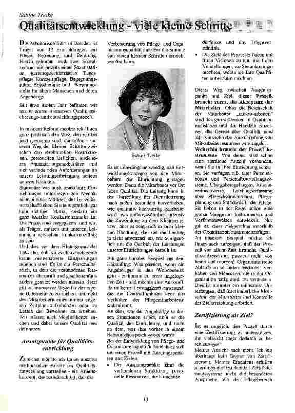 Vorschauseite 1: Qualitätsentwicklung - viele kleine Schritte