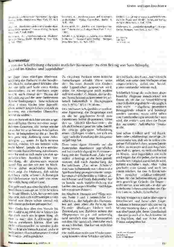 Vorschauseite 3: Suizid im Kindesund Jugendalter