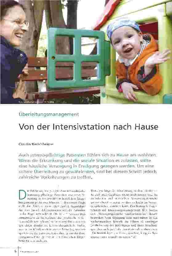 Vorschauseite 1: Von der Intensivstation nach Hause