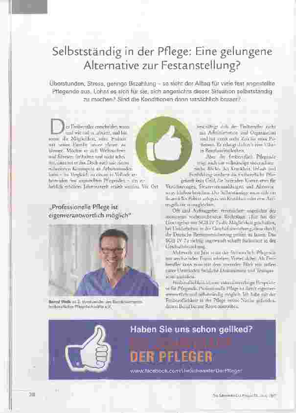 Vorschauseite 1: Selbstständig in der Pflege: Eine gelungene Alternative zur Festanstellung?