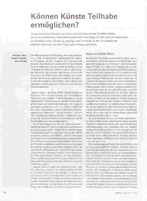 Vorschauseite 1: Können Künste Teilhabe ermöglichen?